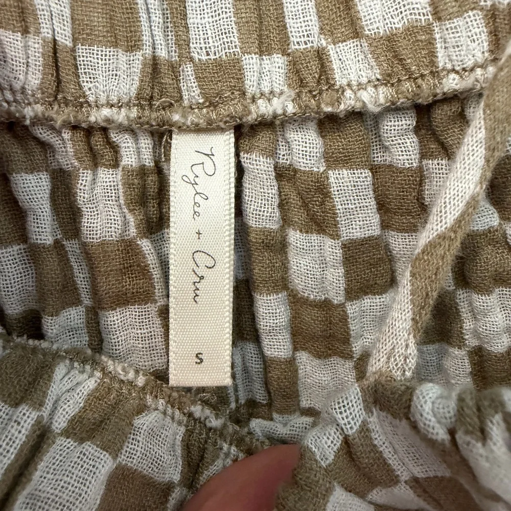 Rylee + Cru Tan and White Checkered Dress - Picture 2 of 5